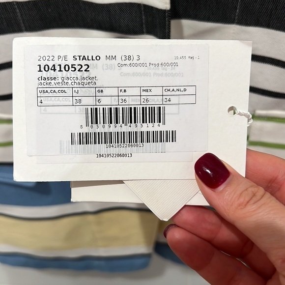 MaxMara | NWT Stallo Striped Cotton Blazer - Size US 4 - Picture 8 of 13